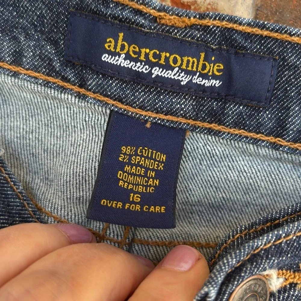 Abercrombie & Fitch Dark Blue Flare Jeans with Stars at hem